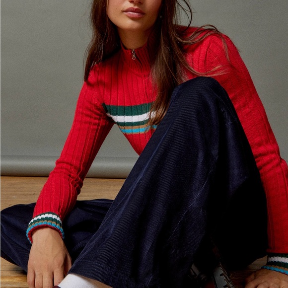 BDG Grandpa Cordurory Baggy Trouser Pants in Navy. Size 0 (Waist - 14.5) - Picture 3 of 5